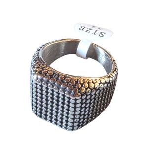 New Stainless Steel Textured Ring Size 11